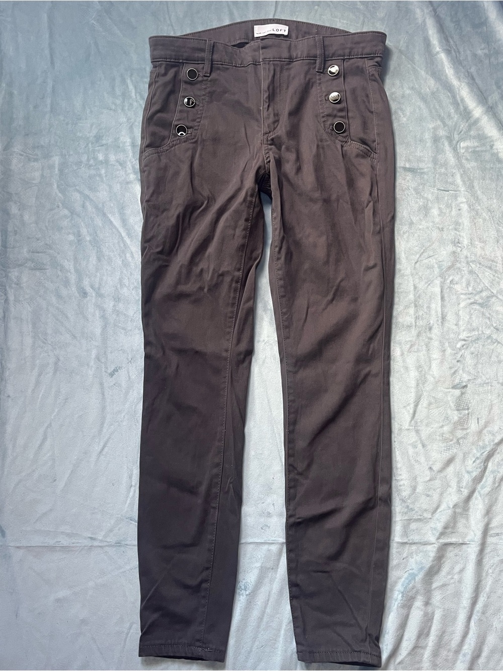 LOFT Men's Black Sailor-Button Chinos